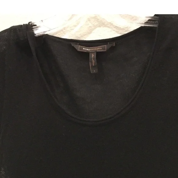 Black cotton cashmere blend Women's Top - Picture 4 of 6